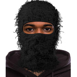 2024 New Distressed Balaclava Knitted Full Face Ski Mask: Winter Windproof Neck Warmer for Men and Women - Stay Cozy and Protected!